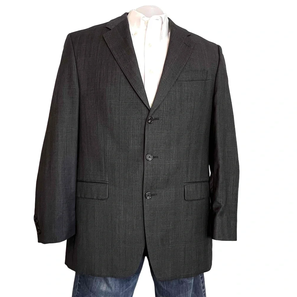 Ralph Lauren Gray Size 41 Long Blazer Wool Cashmere Sport Coat Jacket Glen Check